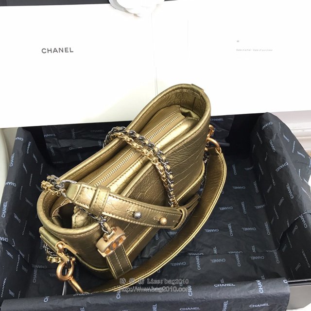 Chanel女包 98010# 埃及紐約系列 金色小號 新款流浪包 香奈兒流浪包 香奈爾肩背包  djc2604